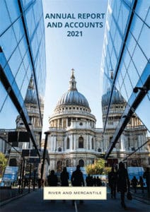 cover photo of the river and mercantile annual report showing Saint Paul's cathedral